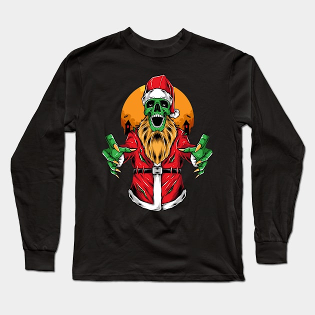 scary zombie santa Long Sleeve T-Shirt by snoddyshop